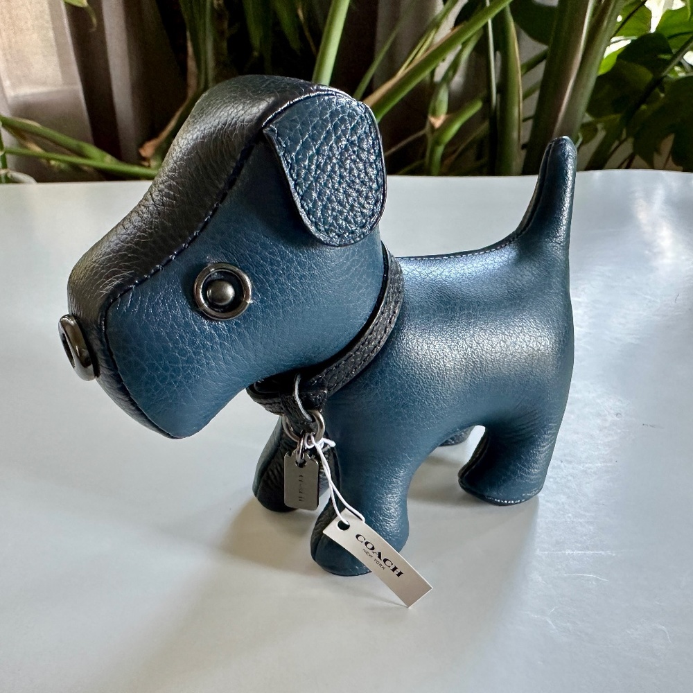 Coach Leather Dog Paper Weight Blue